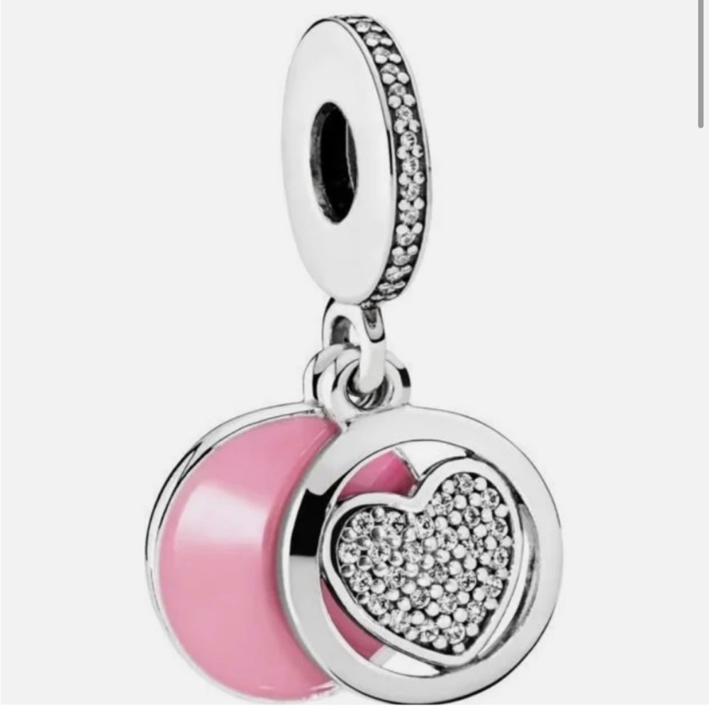 Retired Rare Pandora Devoted Heart Dangle  Charm